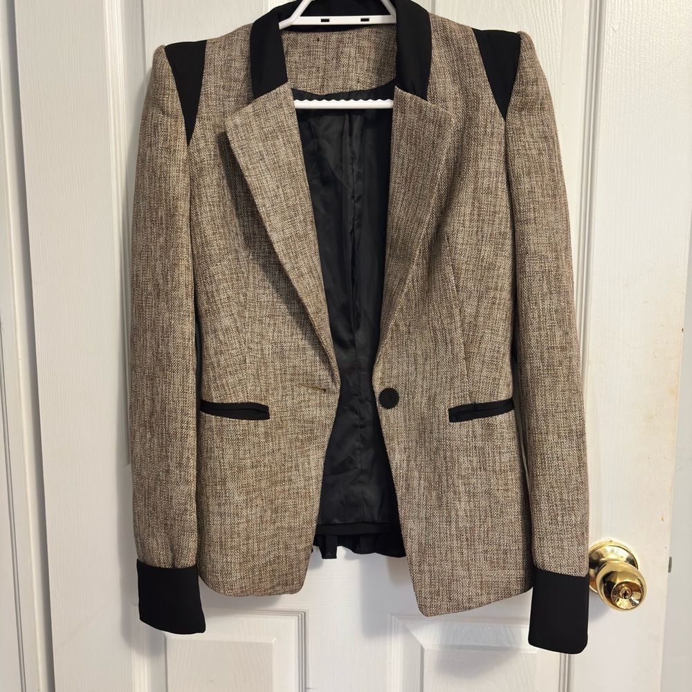 Women's Tan and Black Blazer